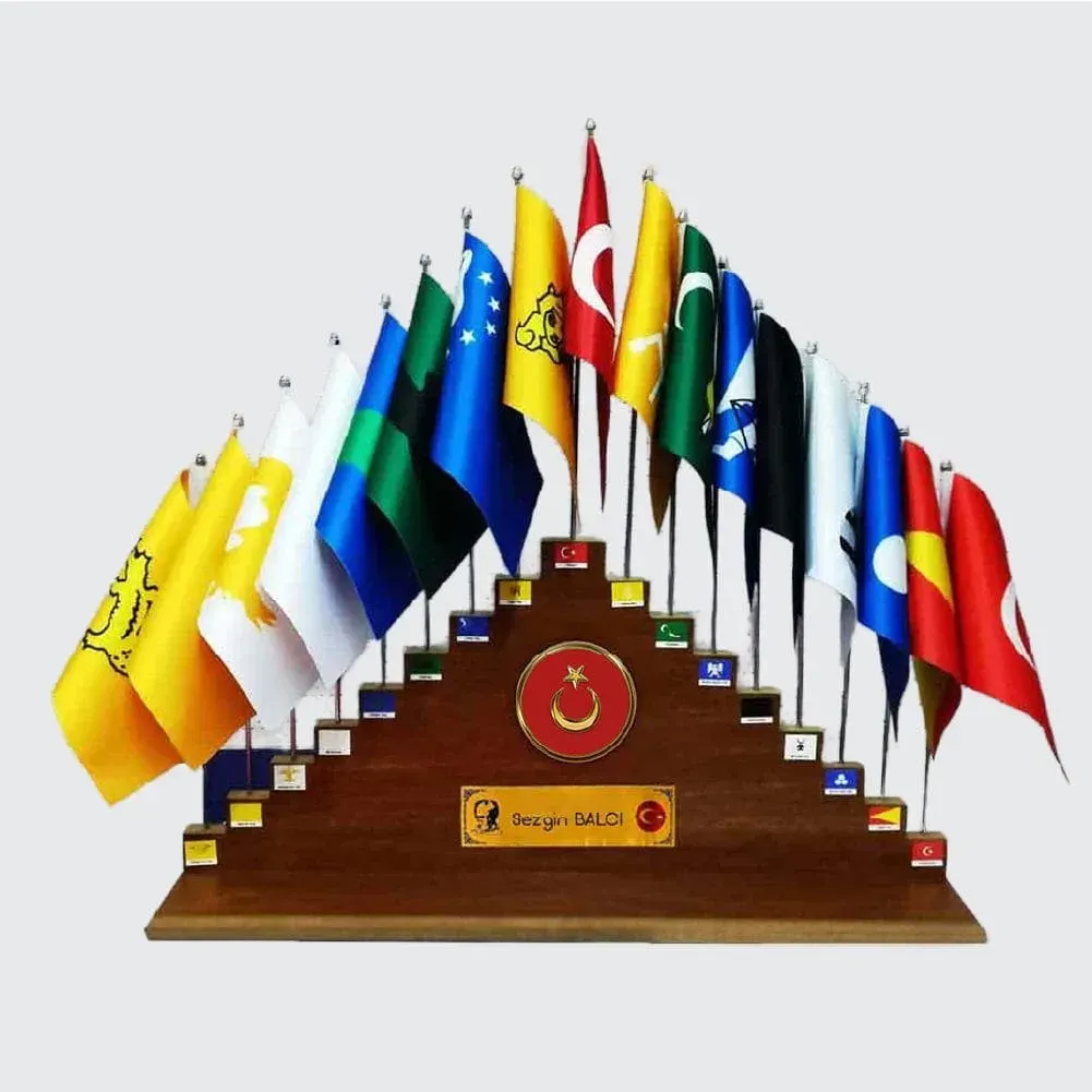 17'li Türk Devletleri Kaideli Bayrak Seti