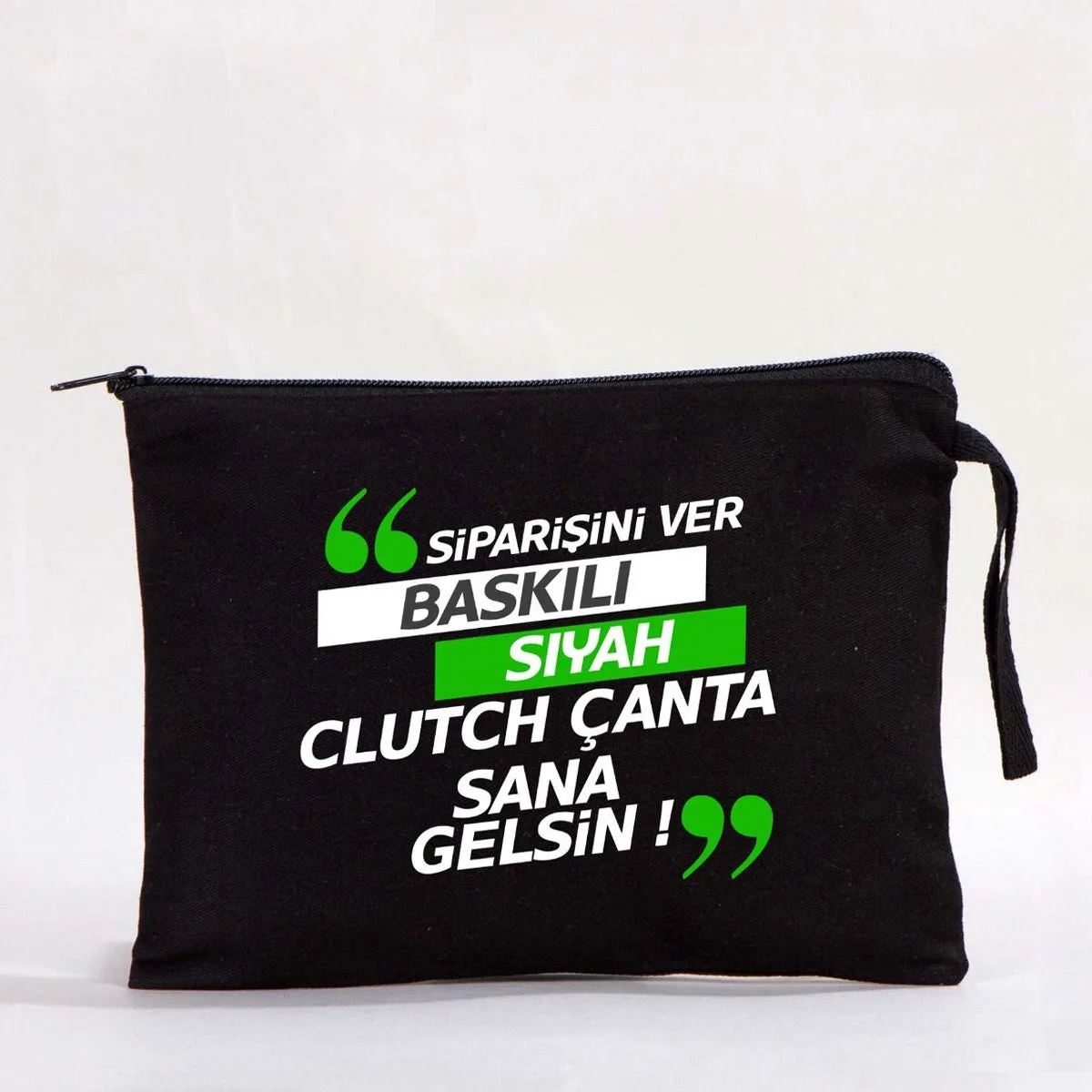 Clutch Astarsız Çanta - Siyah 21x15 cm (Özelleştirilebilir)