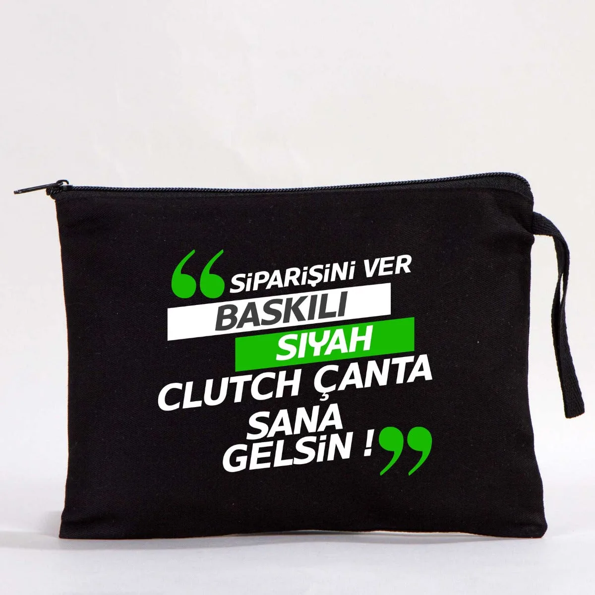 Clutch Astarsız Çanta - Siyah 25x18 cm (Özelleştirilebilir)
