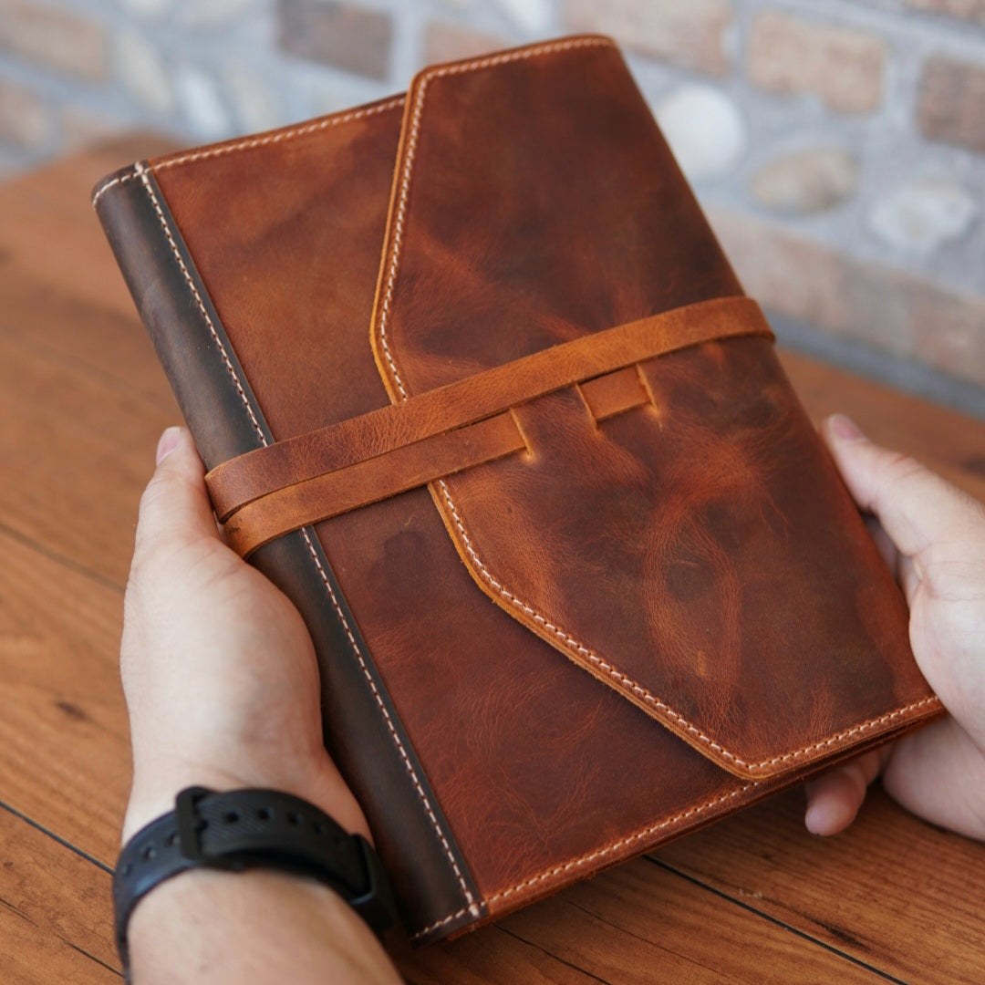 A5 Kapaklı Hakiki Deri Defter Kılıfı