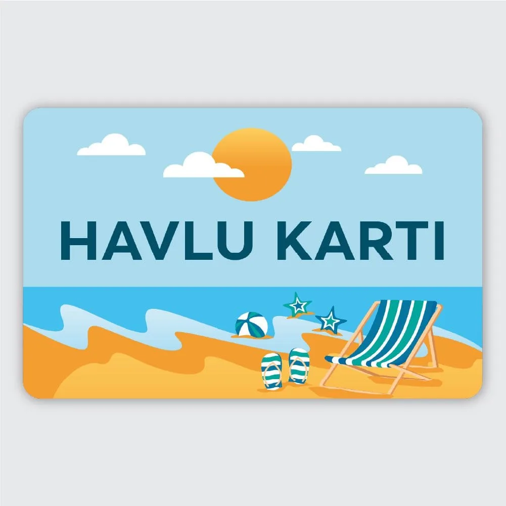 Plastik Plaj Havlu Kartı