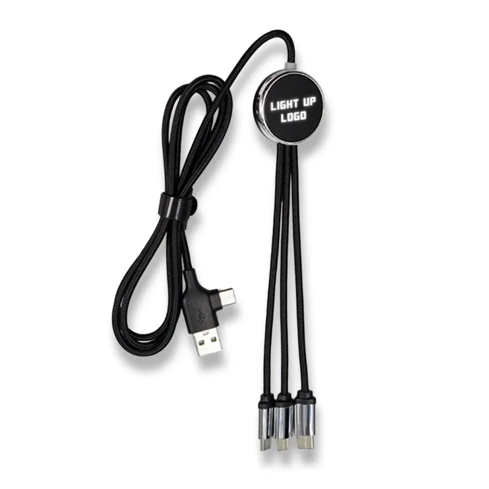 Illuminated Logo Type-C Triple Charging Cable