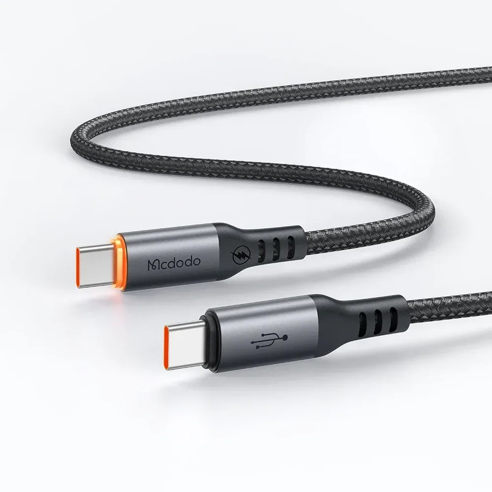 Mcdodo CA-2040 Type-c Type-c 100W PD Hızlı E-Marker Çipli Örgü Poweroff Kablo 1.2m Siyah