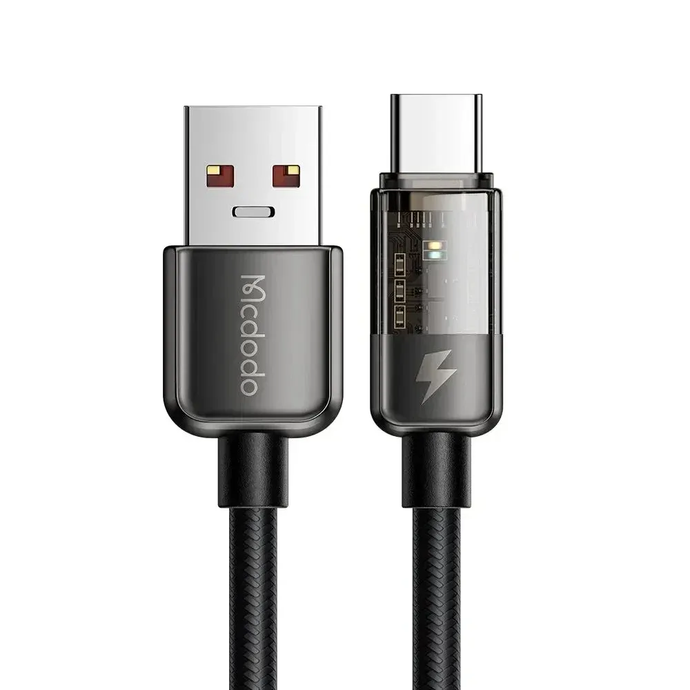 Mcdodo CA-3150 Usb-A to Type-c 100w LED Light-Up Power Off Super Fast Data/Charging Cable 1.2m - Black