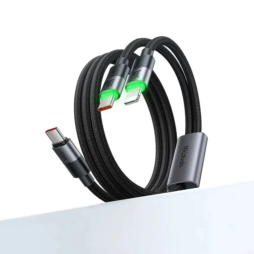 Mcdodo CA-6700 2-in-1 100W Type-C to Type-C and Lightning Charging Cable 1.5M