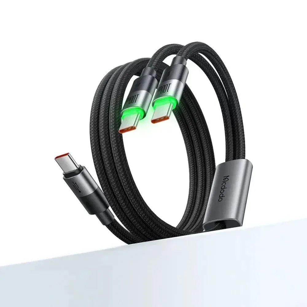 Mcdodo CA-6740 2-in-1 Cable 100 W Type-c Type-c+Type-c 1.5 M Black Cable