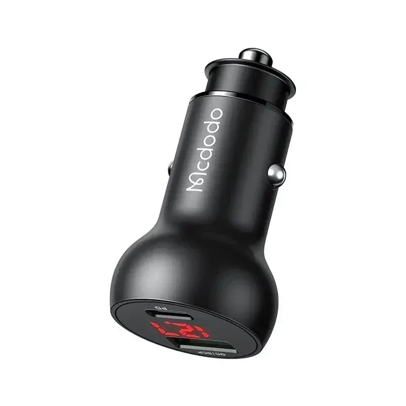 Mcdodo CC-7030 45w 1xtype-c 1xusb Girişli Dijital Göstergeli Araç Çakmak Şarjı - Siyah