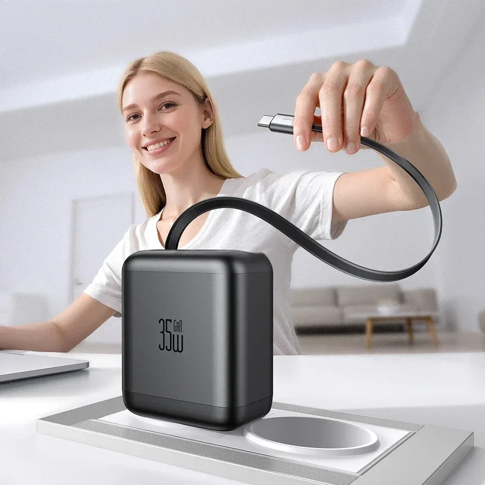 Mcdodo CH-1280 Freego Series 35w GaN Built-in Retractable Type-c Corded Charger