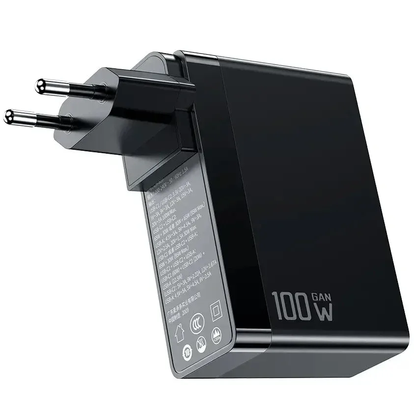 Mcdodo CH-8101 100w GaN Series 3 Port Head 1xusb 2xtype-c Input Universal Charging Adapter- Black