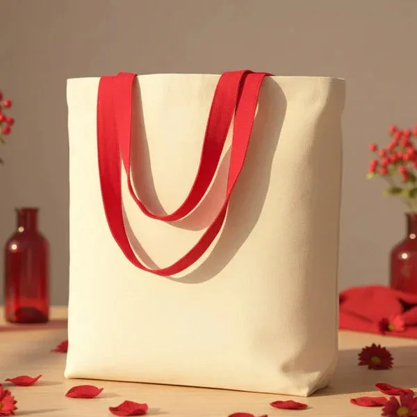 Coloured with Handle Canvas Beach Bag 48×41×10 cm