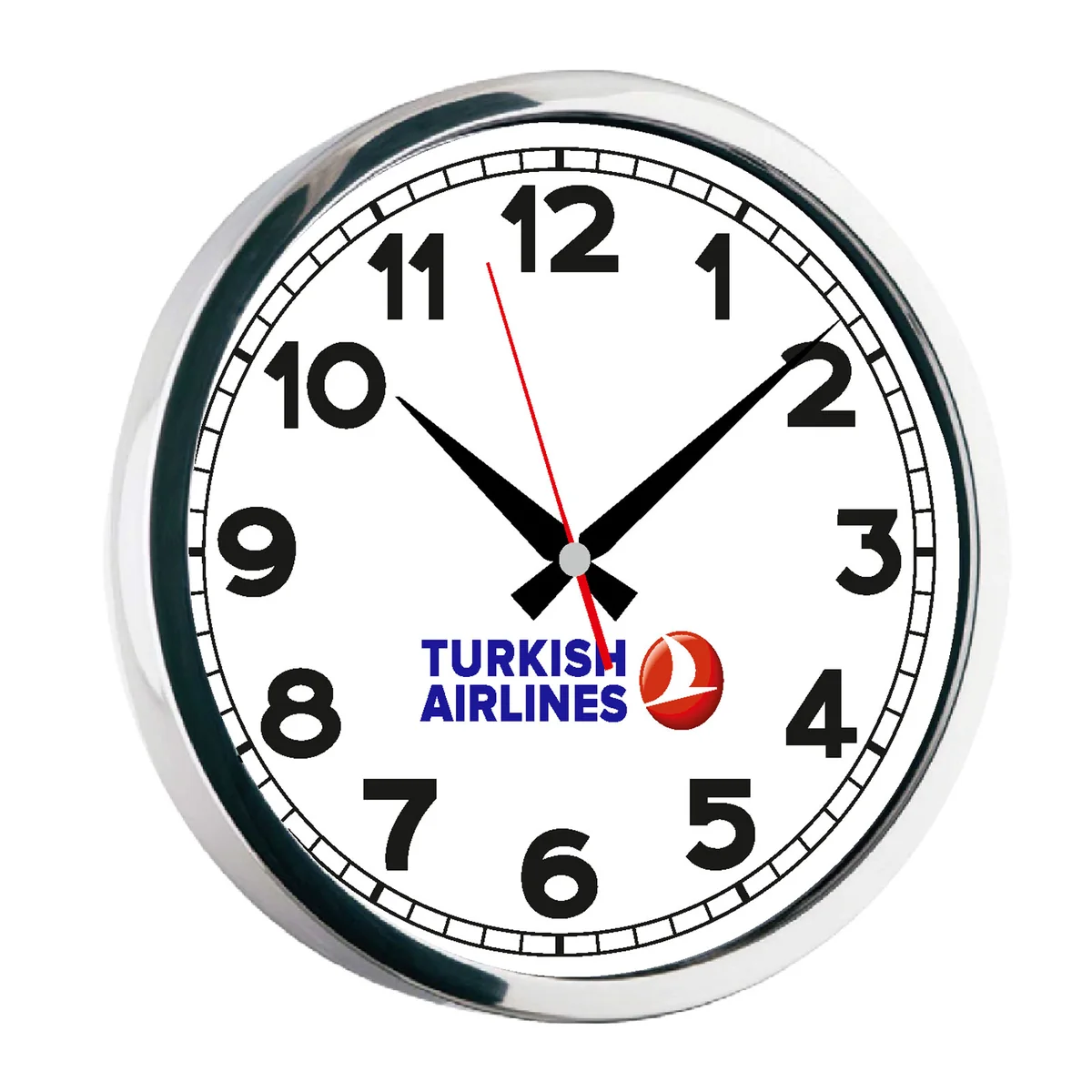 Hydra081 Gümüş Metal Çerçeve Duvar Saati(400mm)